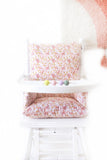 Coussin de chaise haute bébé en coton enduit Oeko-Tex / Rose