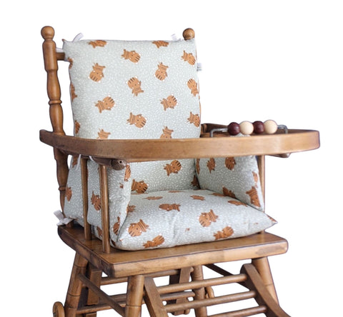 Coussin chaise haute en coton enduit - Hey bears !