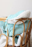 Couverture bébé douce rayée menthe à l'eau – Plaid bébé cocooning