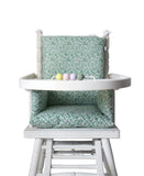Coussin assise chaise haute bébé en coton enduit - Suzanne vert
