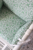 Coussin assise chaise haute bébé en coton enduit - Suzanne vert