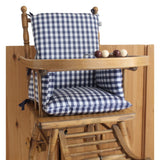 coussin chaise haute Vichy bleu marine