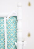 ★ Coussin chaise haute en coton enduit Oeko-tex /  Indy turquoise ★