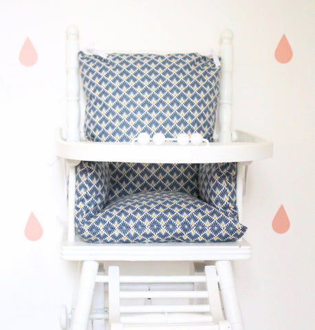 ★ Coussin chaise haute / Indy bleu ★