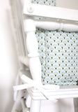 Coussin chaise haute bébé en coton enduit Oeko-tex / Ethnik mint
