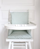 Coussin chaise haute bébé en coton enduit Oeko-tex / Ethnik mint