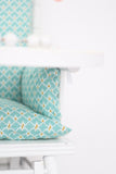 ★ Coussin chaise haute en coton enduit Oeko-tex /  Indy turquoise ★