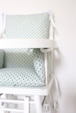 Coussin chaise haute bébé en coton enduit Oeko-tex / Ethnik mint