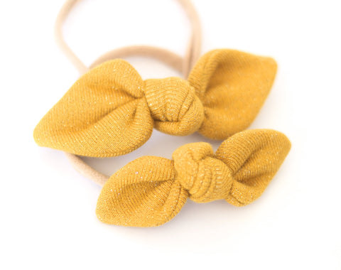 ☆ Headband noeud lurex jaune indien ☆