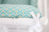 ★ Coussin chaise haute en coton enduit Oeko-tex /  Indy turquoise ★
