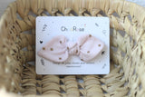 Barrette noeud enfant - rose / étoiles dorés