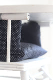 Coussin de chaise haute bébé en coton enduit Oeko-Tex / • Dots marine •
