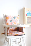 Coussin de chaise haute bébé en coton enduit Oeko-Tex / Jungle Banana