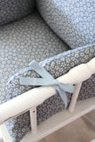 Coussin de chaise haute bébé en coton enduit Oeko-Tex / assise chaise haute / Wild flowers bleu denim