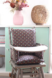 Coussin de chaise haute en coton enduit Oeko-Tex "Peacock"