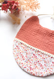 Bavoir bébé triple gaze Terracota/ Romy