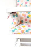 Coussin de chaise haute bébé en coton enduit Oeko-Tex / Pop Dots