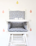 Coussin de chaise haute en coton enduit *Suzanne Blue*