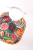Bavoir bébé en coton enduit / Tropical vert